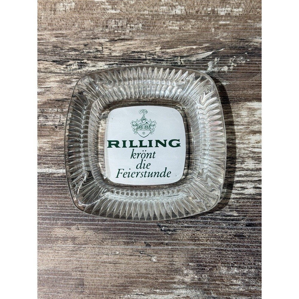 Rilling Sekt Wine Glass Ashtray Kront die Feierstunde Rilling Crowns Celebrat